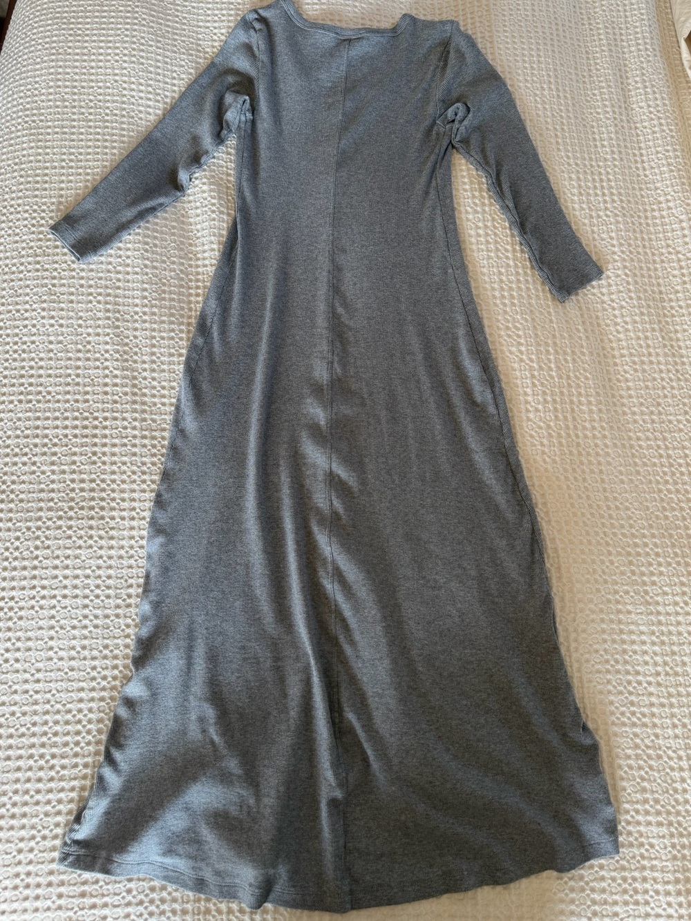 AYR The It Girl Button Front Ribbed Midi Dress Heather Grey Size S - Picture 12 of 12